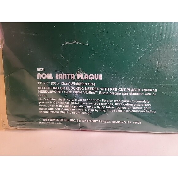 NEW Vintage Dimensions Needlepoint kit #9021 noel santa puffie Crewel Christmas - Picture 3 of 6